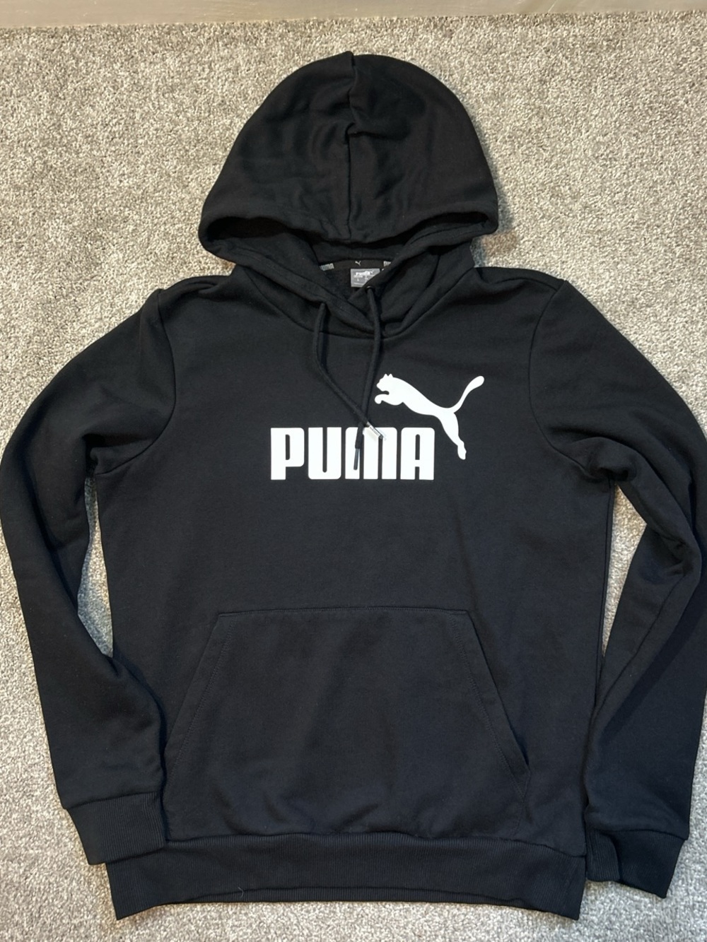 Puma Black Pullover Hoodie with White Logo
